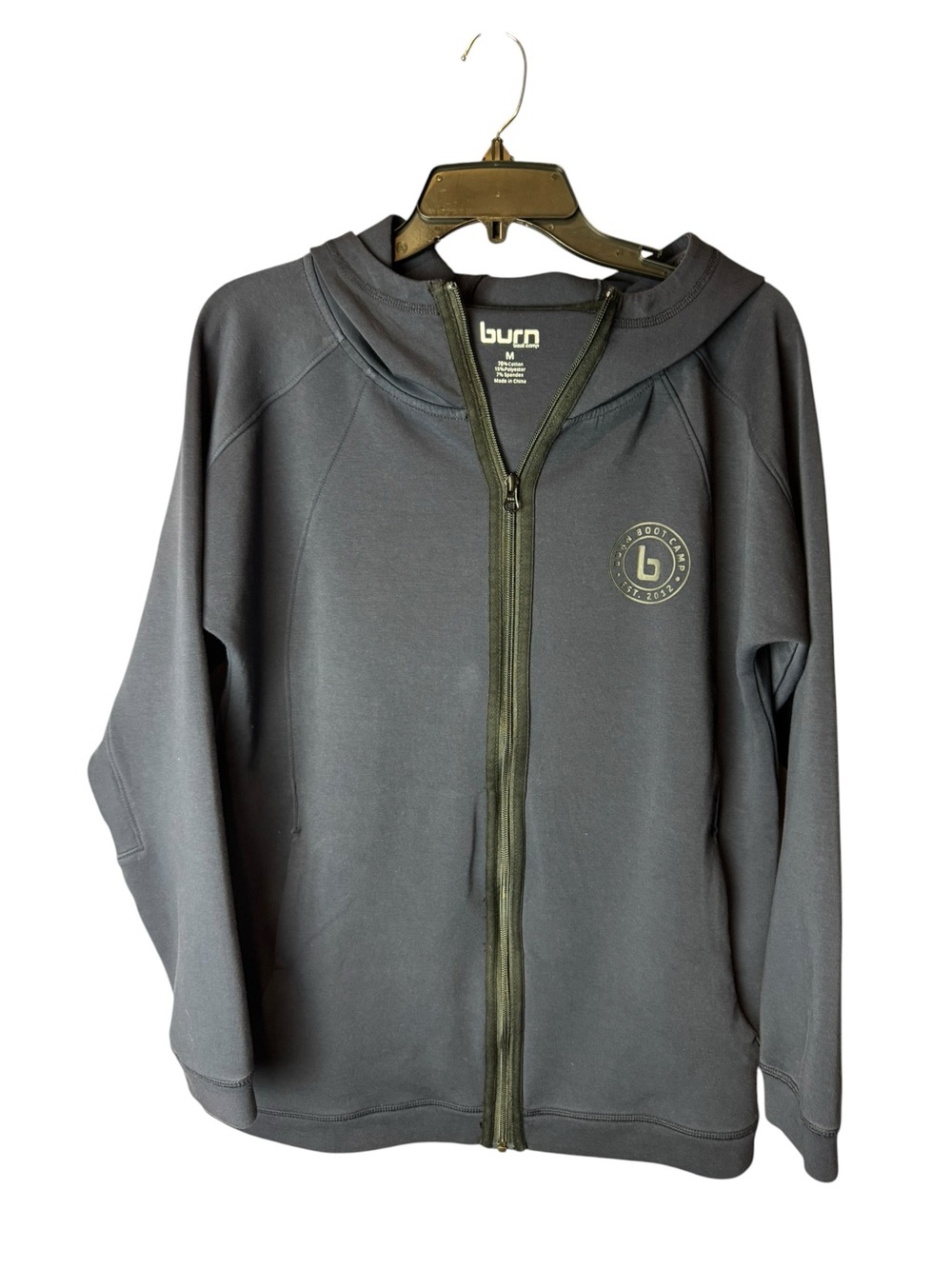 Burn Boot Camp Navy Blue Zip Up Hoodie M